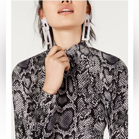 Mock-Neck Python Print Dress - Picture 2 of 4